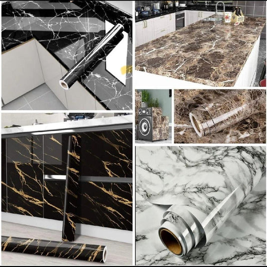 Self-Adhesive Marble Sheet, Waterproof, Heat Resistant, Anti-Oil 60×200cm - PREMIUM PICKS